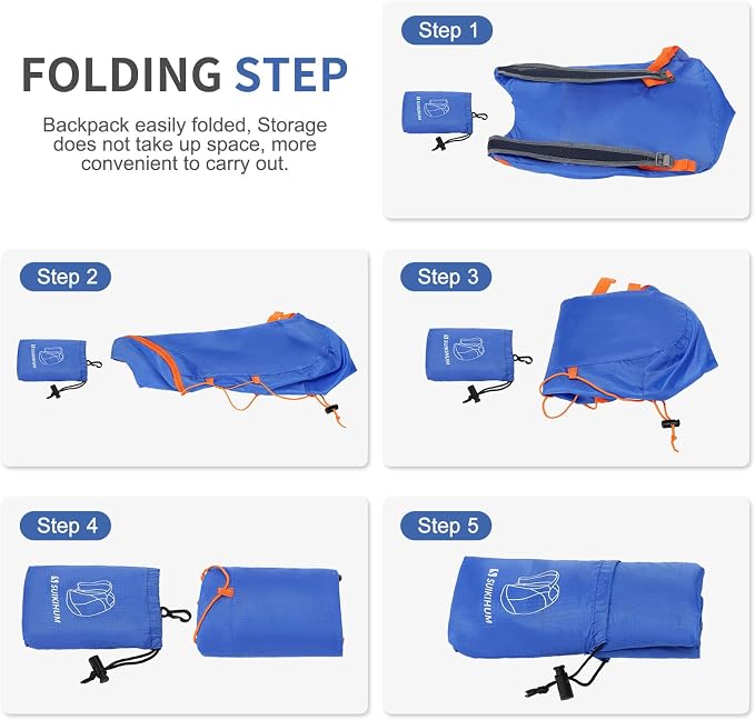 20L Hiking-Daypack Lightweight Foldable Travel Packable Backpack - Image 7