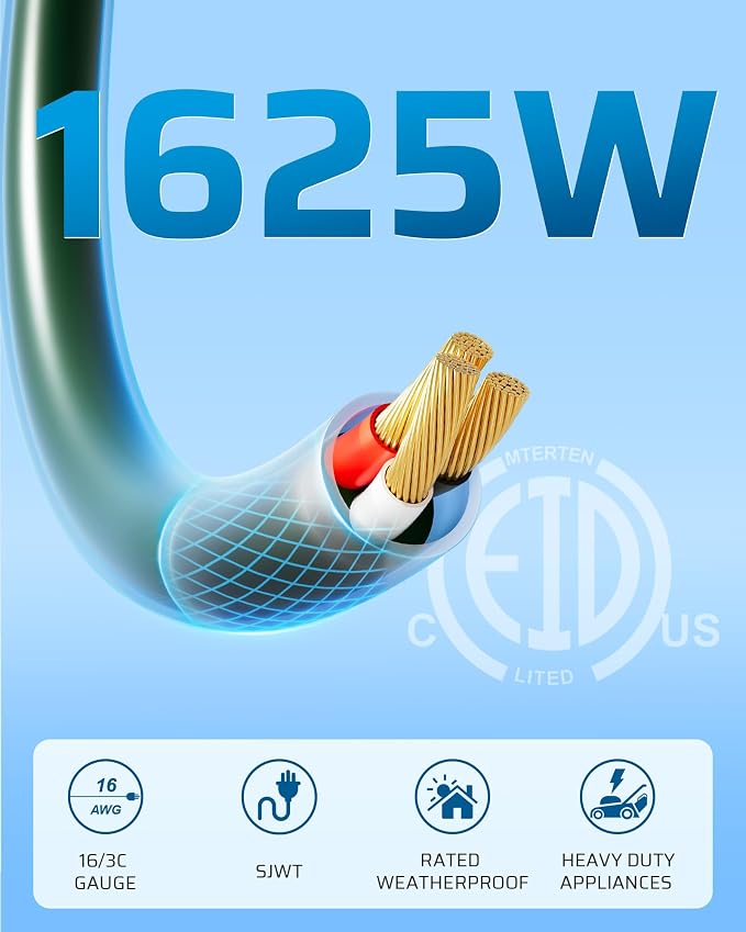 DEWENWILS Outdoor Extension Cord 1 to 3 Splitter, Total 52FT, 13A 125V 1625W - Image 4