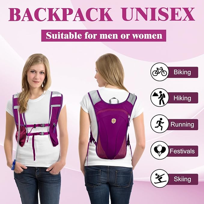 Hydration Backpack with 2L Water Bladder Bag, Lightweight and Breathable - Image 7