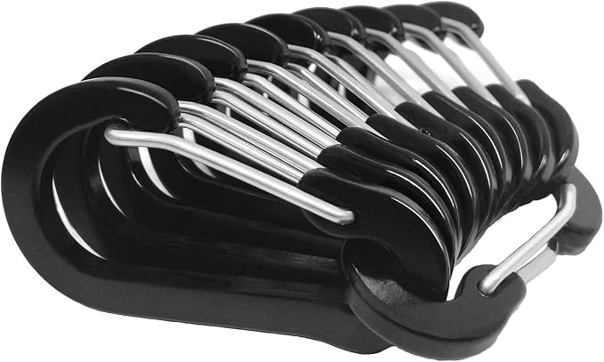 Mini Carabiner Clip Aluminum Lightweight D-Shape Spring by Nanaborn
