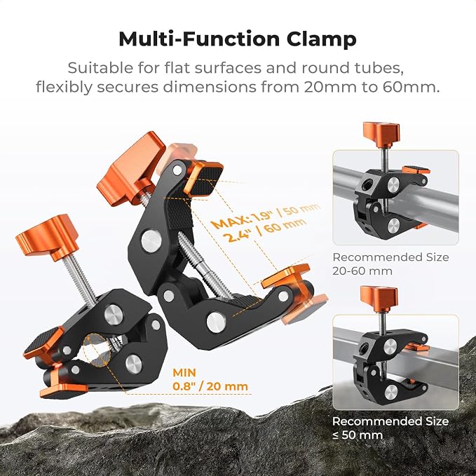 K&F CONCEPT Camera Mount Clamp, Super Crab Clamp - Image 2