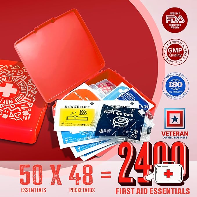 EVERLIT Pocket-Aid Mini First Aid Kit | Compact, Portable Hard-Shell Cases of - Image 4