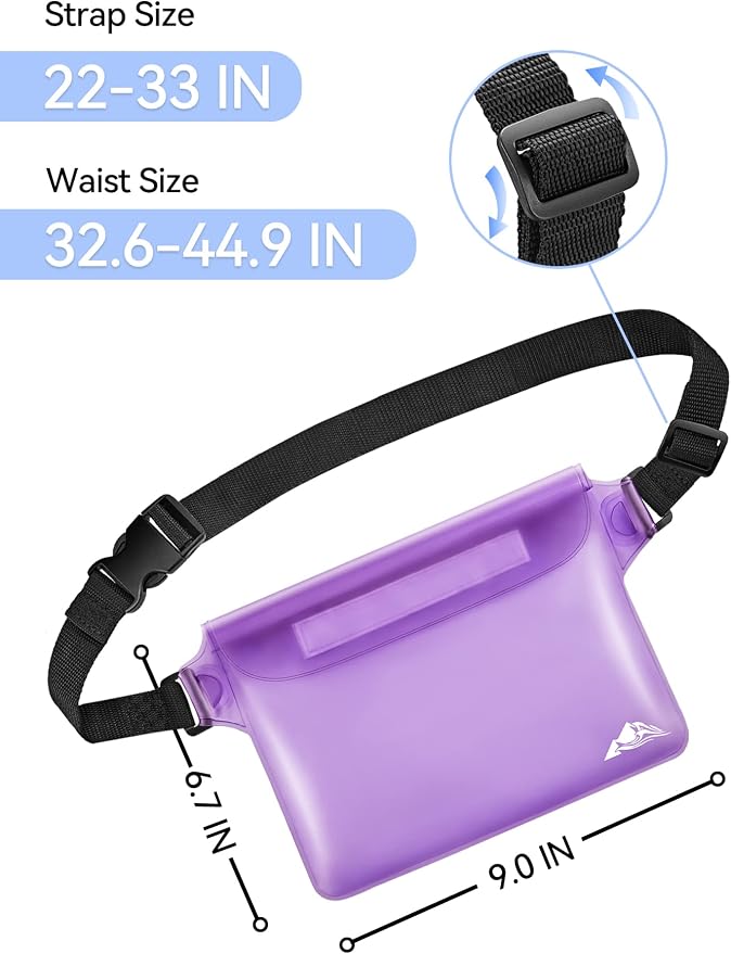 HEETA Waterproof Fanny Pack, Waterproof Pouch Dry Bag 2/3/4 Pack - Image 4
