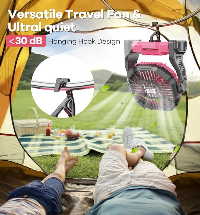 DOWILLDO 20000mAh Portable Battery Powered Camping Fan - - Image 8
