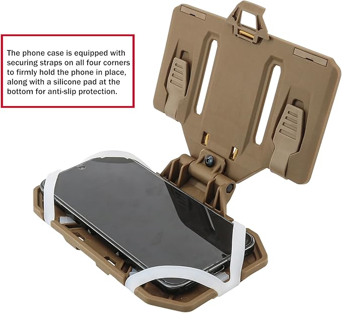 Phone Mount MOLLE Vest Plate Carrier Tactical Phone Holder, Quick Release Flip - Image 3