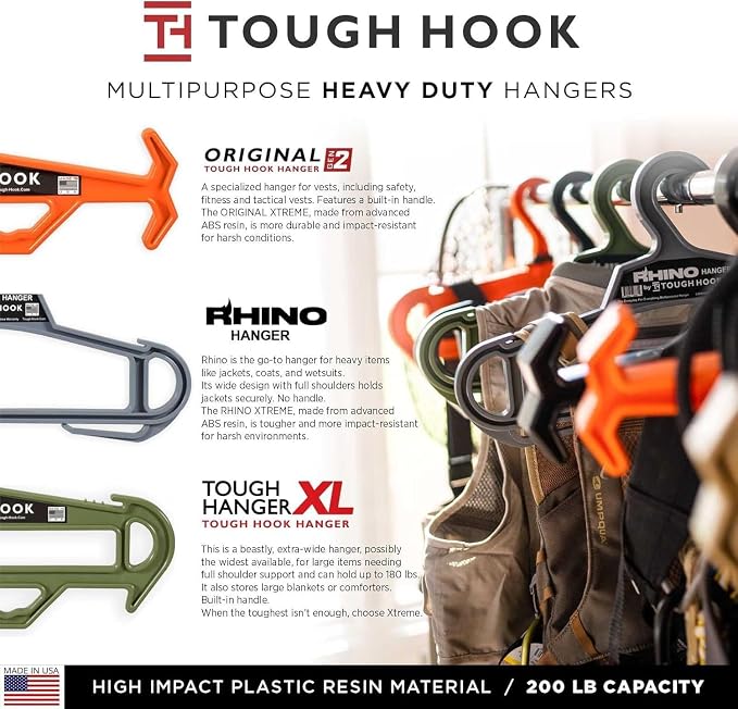 Tough Hook Original Heavy Duty Hangers – The Superhero of Hangers USA-Made - Image 6