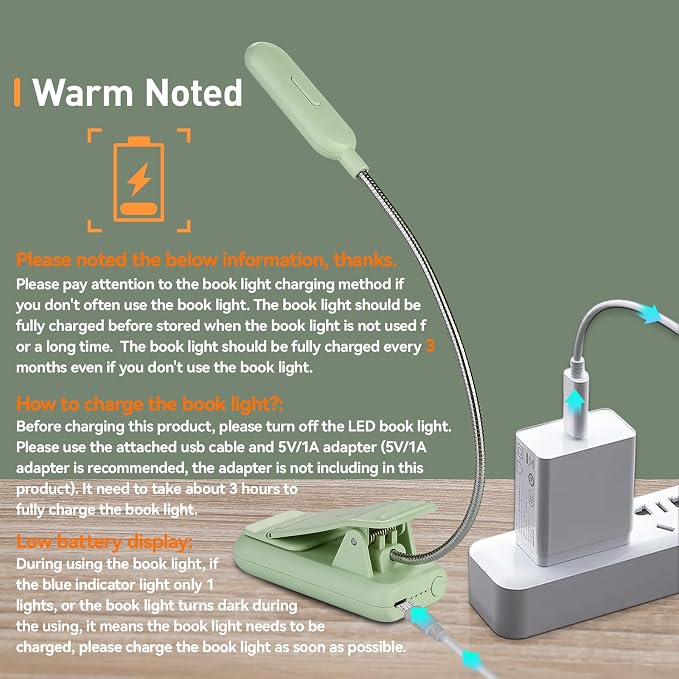 VAVOFO Rechargeable Book Light for Reading in Bed Kids, 7 LED Reading Light - Image 6