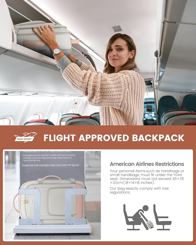LOVEVOOK Travel Backpack For Women Flight Approved, 40L Carry On Backpack - Image 2