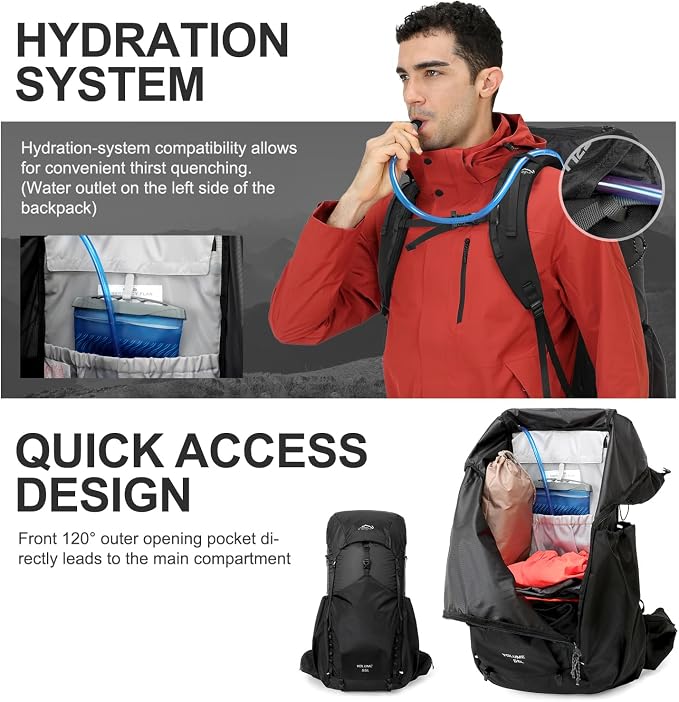 IX INOXTO 55L Internal Frame Waterproof Hiking Camping Backpack - Image 6