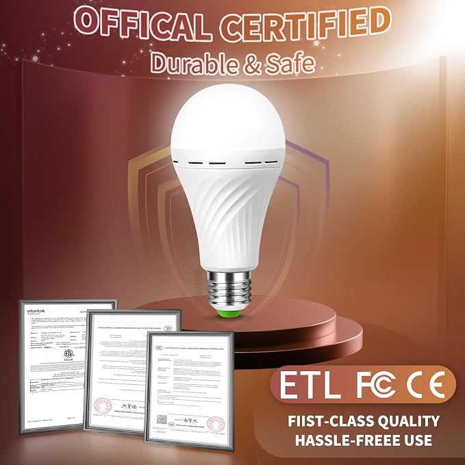 Emergency Rechargeable Light Bulbs, Battery Powered LED Light Bulb Daylight E26 - Image 6
