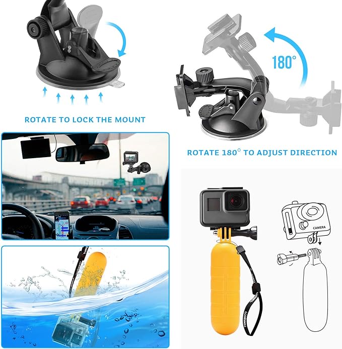 Luxebell Accessories Kit for AKASO EK5000 EK7000 4K WiFi Action Camera GoPro - Image 4