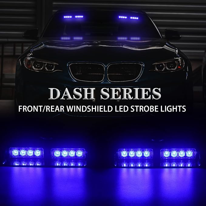 XRIDONSEN 2 in 1 Blue Emergency Dash Strobe Lights Warning Safety Flashing - Image 2