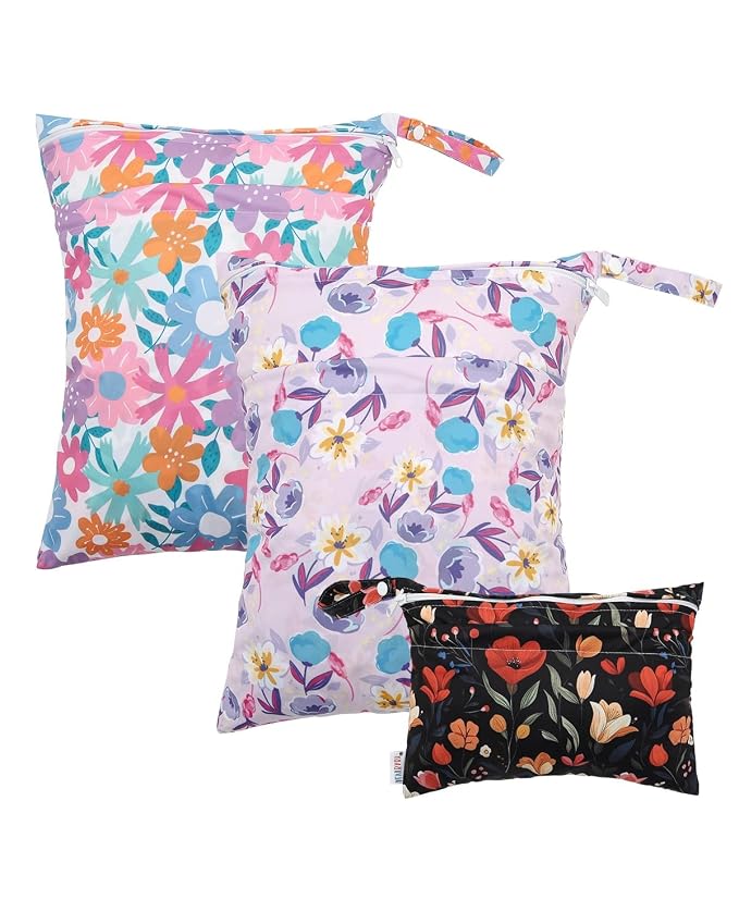 ALVABABY 3 Cloth Diaper Wet Dry Bags Waterproof Reusable by ALVABABY