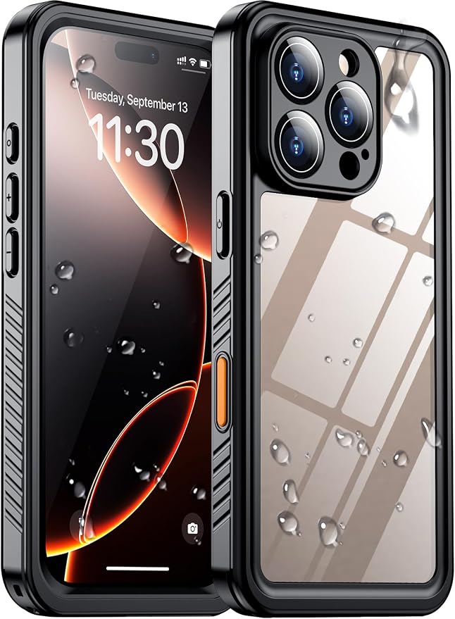 Temdan Compatible with iPhone 16 Pro Max Case Waterproof, Built-in Screen & by Temdan