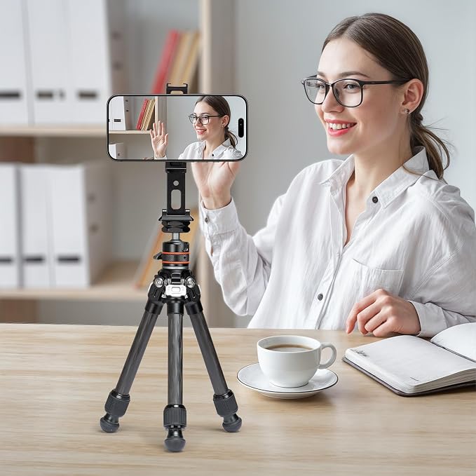 FANAUE Cell Phone Tripod Mount, Magnetic Aluminum Smartphone Stand Adapter - Image 9