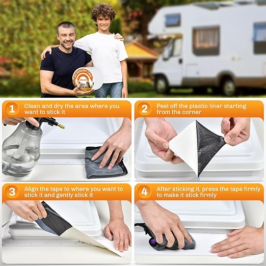 WELLUCK RV Roof Sealant Tape Camper Roofing Repair Tape, 6 Inch X 50 Foot - Image 7