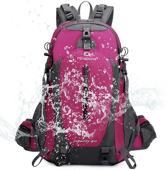FENGDONG 40L Waterproof Lightweight Outdoor Daypack Hiking, Travel Backpack - Image 6