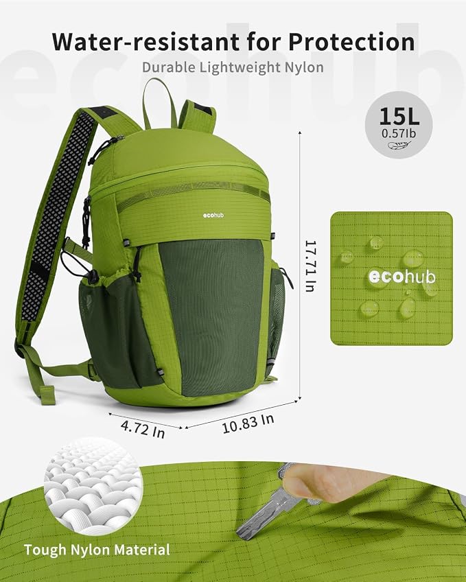 ECOHUB 15L Lightweight Casual Daypack, Packable Backpack - Image 6