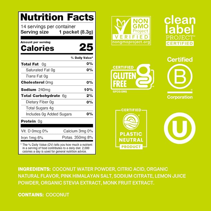 Cure Hydration | Plant-Based Electrolyte Drink Mix | No Added Sugar | FSA-HSA | - Image 2