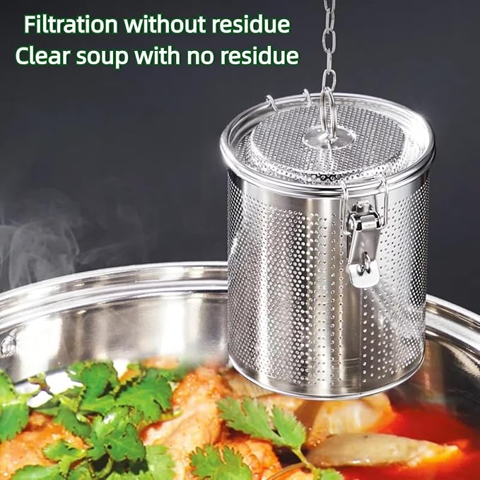 Stainless steel cylindrical seasoning filter, Mesh Design Tea Ball Strainer - Image 5