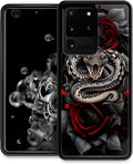 for Samsung Galaxy S20 Ultra Case, Entwined Rose Snake Pattern Graphic Design by FKBRCL4U