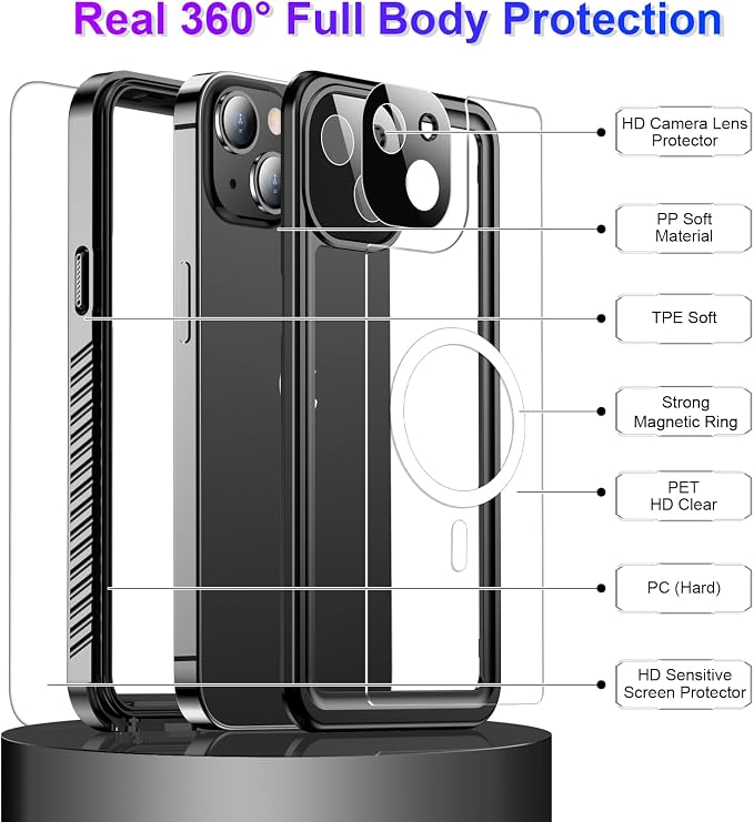 Temdan Compatible with iPhone 13 Case Waterproof, Built-in Screen & Camera - Image 5