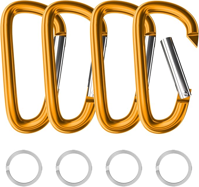 sprookber 4" & 5" Extra Large Aluminum Carabiner D Ring, Caribeener Clips by Sprookber