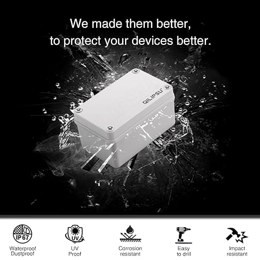 QILIPSU Junction Box with Mounting Plate 110x80x70mm, ABS Plastic DIY - Image 3