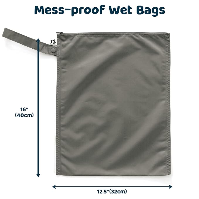 Tiny Twinkle Mess Proof Wet Bags | 2-Pack Reusable Waterproof Wet Bags - Image 10