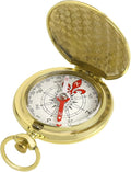 Golden Antique Brass Compass Keychain by Unknown