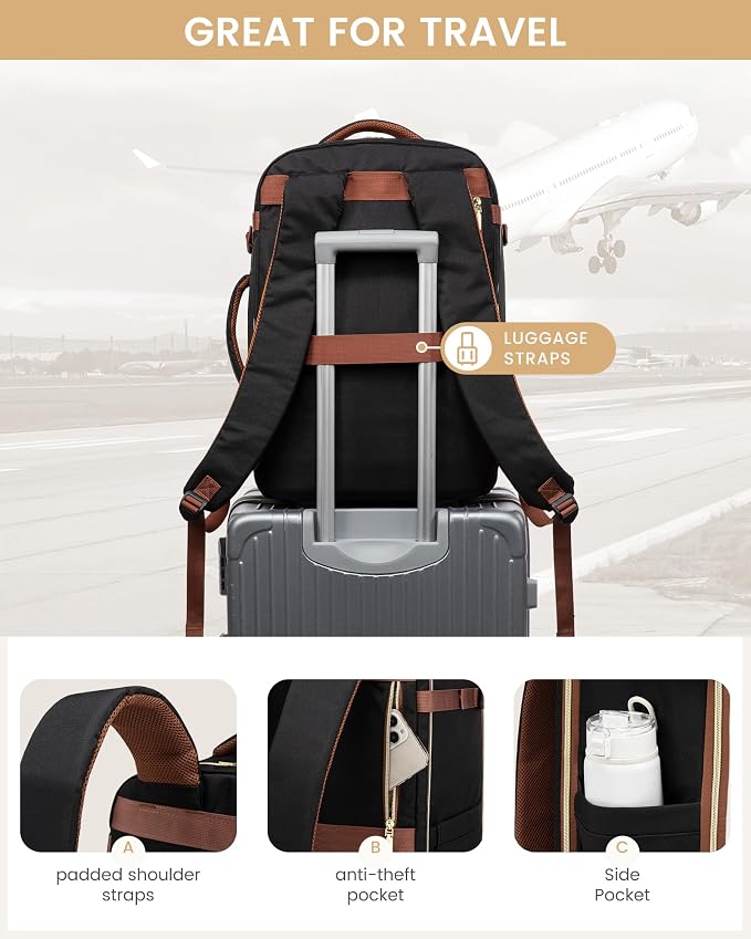LOVEVOOK Travel Backpack for Women, 40L Airline Approved Carry On Backpack - Image 6