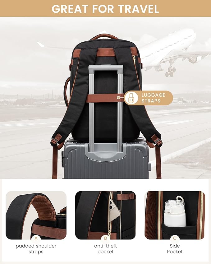 LOVEVOOK Travel Backpack for Women, 50L Airline Approved Carry On Backpack - Image 6