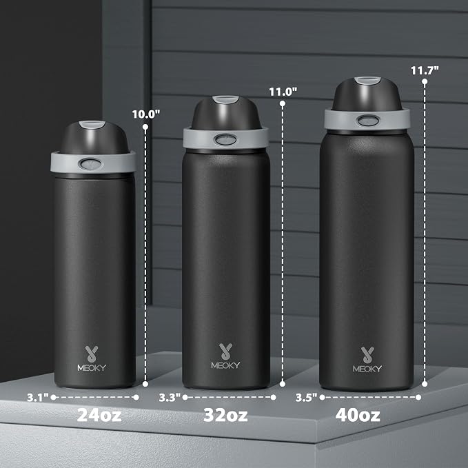 40 oz Insulated Water Bottle for Sports: Meoky Stainless Steel Water Bottle - Image 3