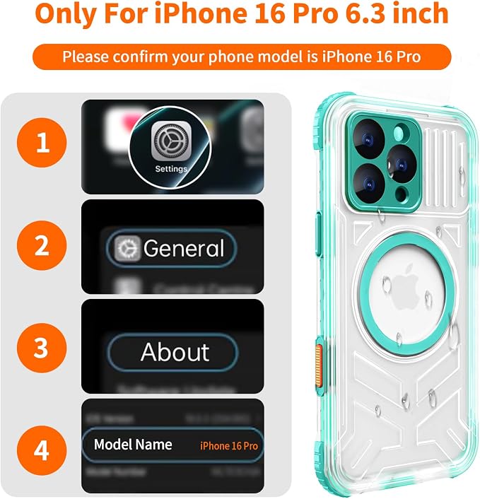 for iPhone 16 Pro Waterproof Case Compatible - Image 2