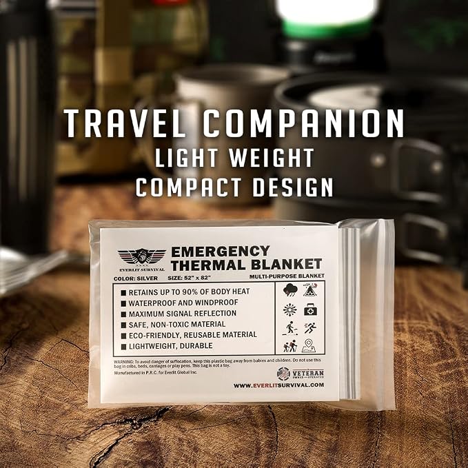 EVERLIT Survival Emergency Mylar Thermal Blankets -Space Blanket Survival kit - Image 2