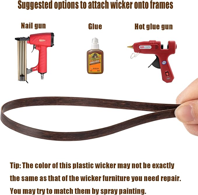 Wicker Repair Kit, Mottled Dark Brown, Polyethylene Material - Image 5