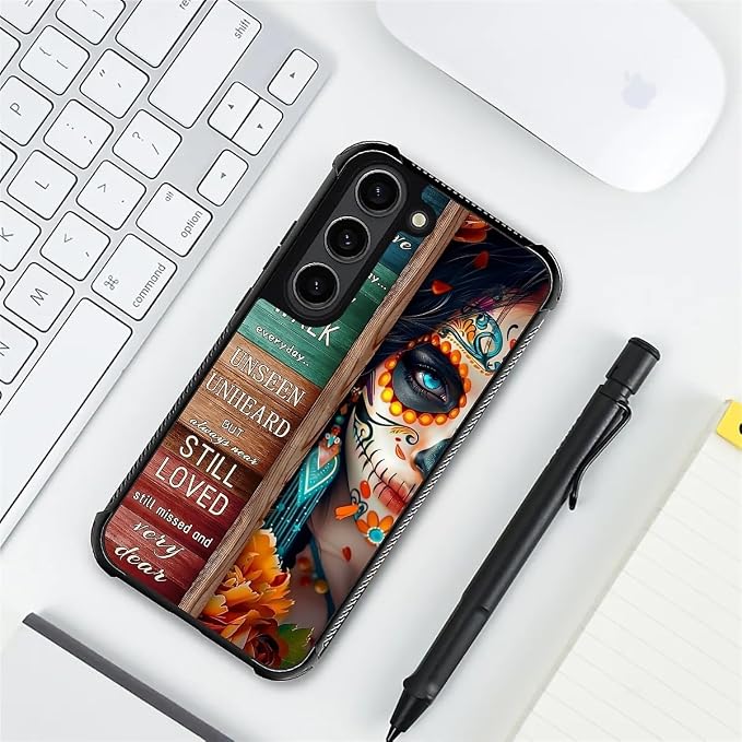for Samsung Galaxy S23 Case, Sugar Skull Day of Death Halloween Pattern Graphic - Image 7