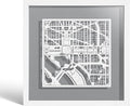O3 Design Studio Washington D.C. Cut Map Framed, 9x9 inches, Paper Cutting Art by O3DESIGNSTUDIO