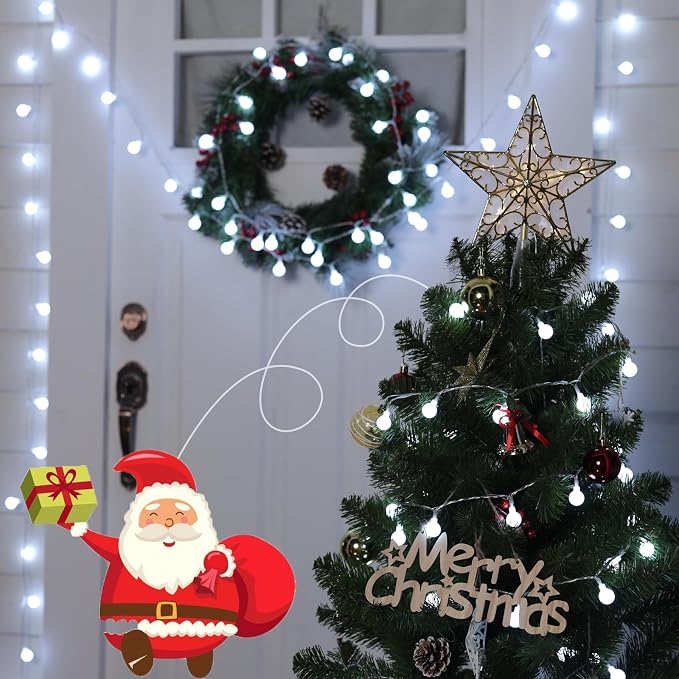 Minetom Globe String Lights, 66 Feet 200 Led Fairy Lights Plug in, 8 Modes - Image 7