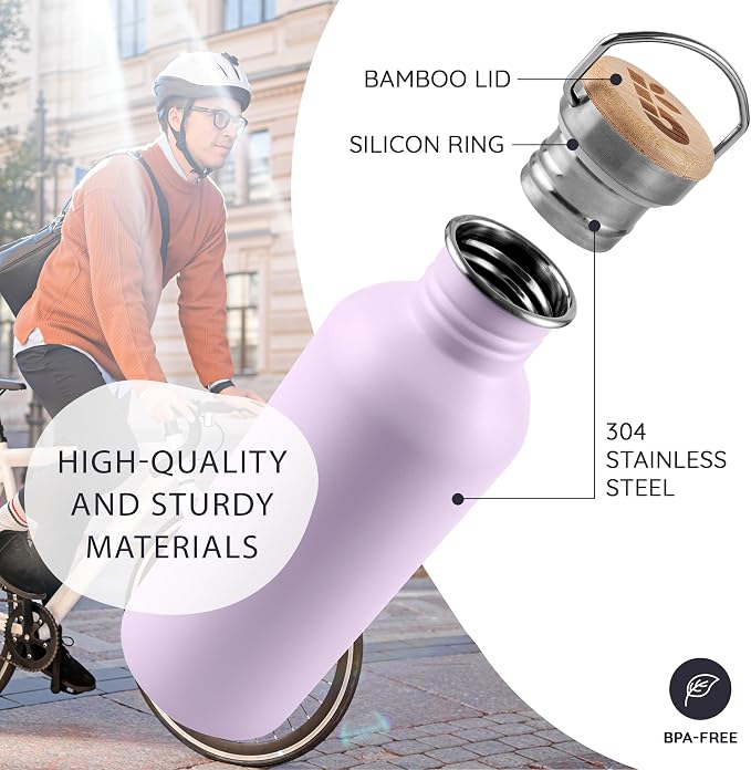 Bambaw Stainless Steel Water Bottle, 750 ml, Non-Insulated Water Bottle - Image 2
