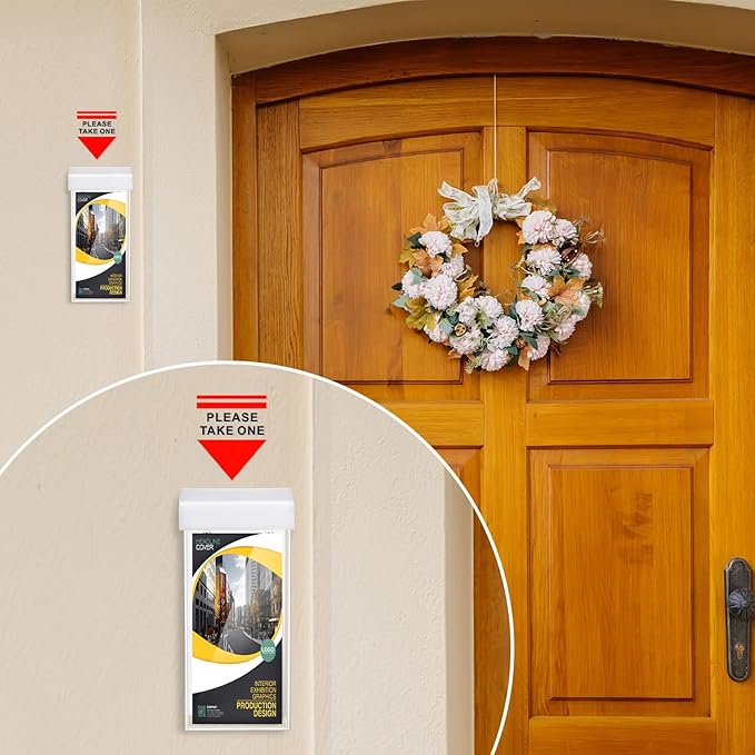 Remerry 1 Pcs Outdoor Brochure Holder 4 x 9 Inch Waterproof Wall Mount - Image 3