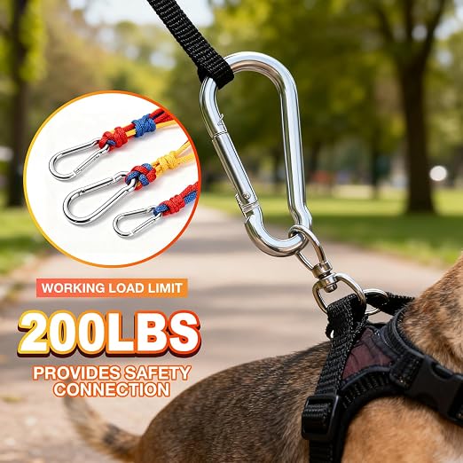 200Pack M5 Spring Snap Hooks Carabiner, 3/16" Heavy Duty Carabiner Clips Chain - Image 5