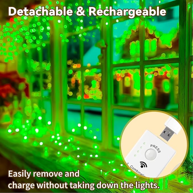 HXWEIYE Rechargeable Fairy Lights Battery Operated, DIY Timer & 8 Modes - Image 5