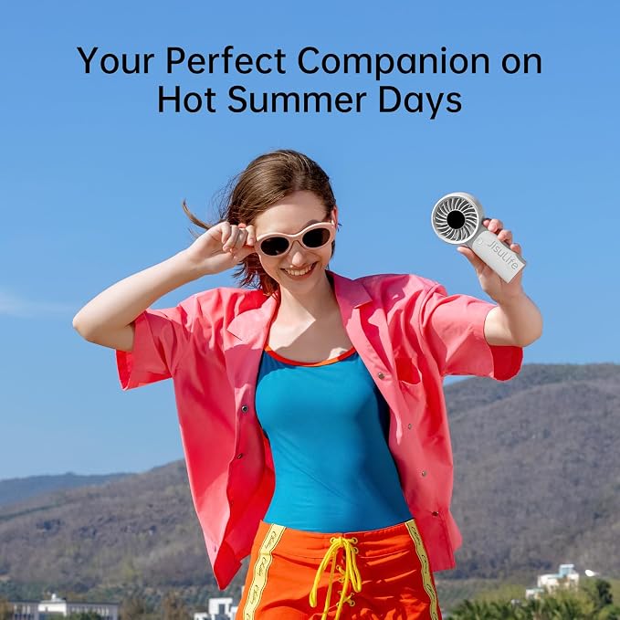 JISULIFE Handheld Portable Fan, Stronger and Longer-Lasting: 5 Speed, 3600mAh - Image 6