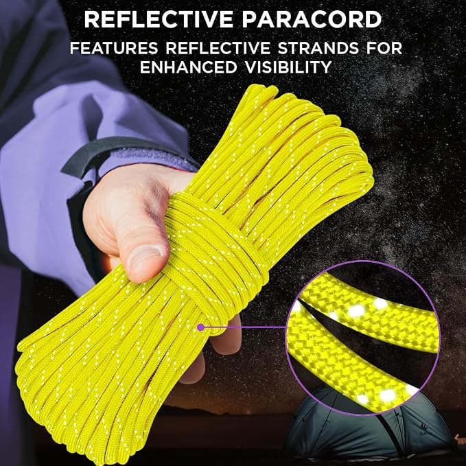 TECEUM Reflective Paracord Rope 1000 – 1000ft/200ft/100ft/50ft – 40+ Colors – - Image 2