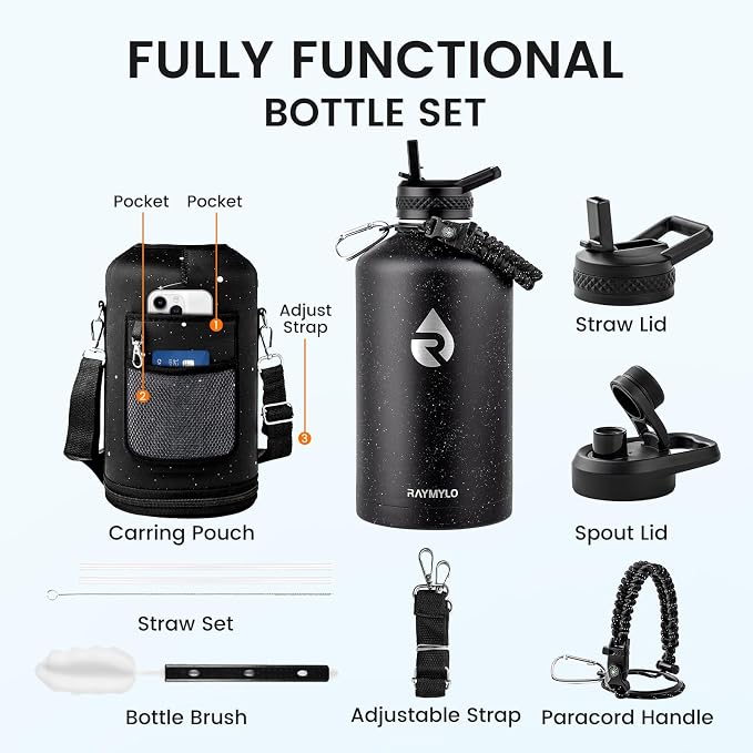 RAYMYLO 128oz Insulated Water Bottle, Triple Wall Vacuum Stainless Steel Water - Image 7