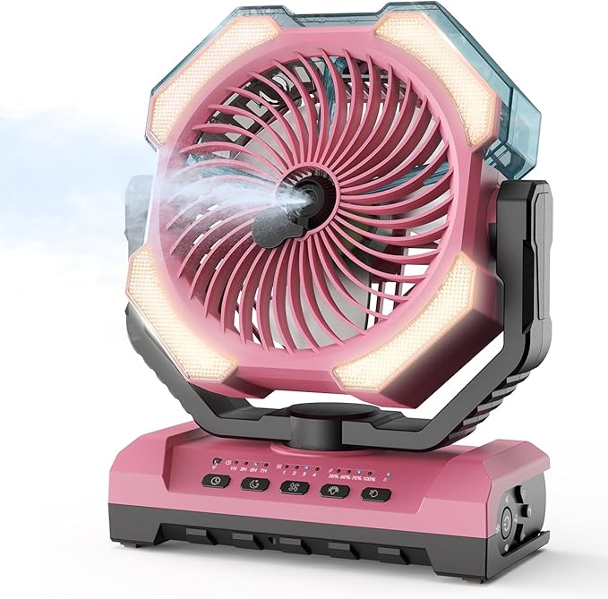 Misting Fan - Pink Portable Rechargeable Fan - Versatile by Unknown
