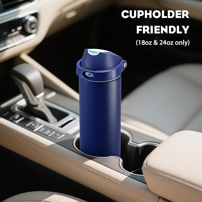 POWCAN 18 oz Insulated Stainless Steel Water Bottle: 2-in-1 Push-Button Spout & - Image 5