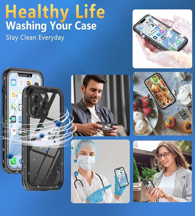 Design for iPhone 13 Pro Case Waterproof 6.1‘’, Full Body Underwater Dustproof - Image 7
