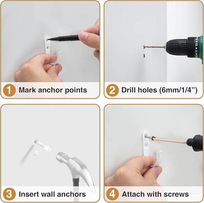 20Pcs Wall Hooks for Bathroom, and Garage - Image 6